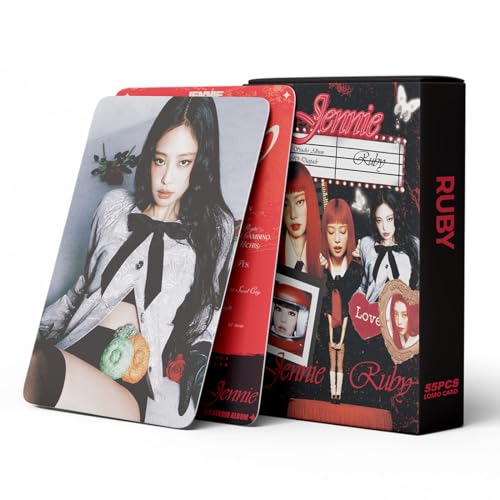 UENXRXE 55pcs Tarjetas Photocards Bp Jennie Ruby Lomo,Regalos Para Fans De Blackpink