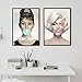 Produktbild zszy Audrey Hepburn Poster Marilyn Monroe Leinwand Bild Kunst Kaugummi Wandbilder Gemälde für Wohnzimmer Schlafzimmer -50x70cmx2 Stück kein Rahmen