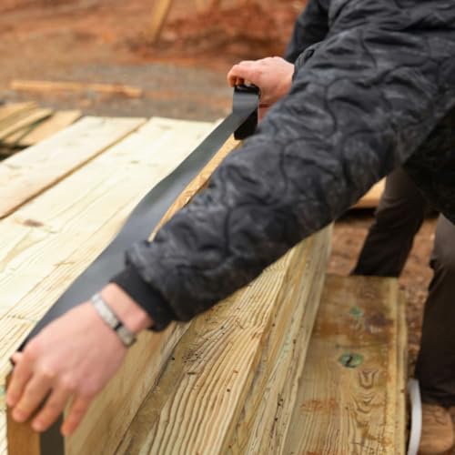 Image of FrogTape Pro Grade Deck and Joist Flashing Tape - 6 Inch Width (6 in. x 50 ft) - All Weather & UV Resistant Linerless Tape for Decking, Wood, Beams with Advanced Acrylic Adhesive - 13 mils - Black