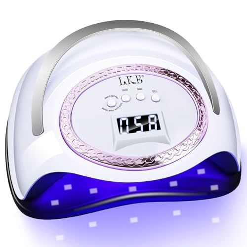 288W UV Nail Lamp, LKE Nail Dryers Professional UV LED Nail Lamp UV Light for Gel Nails with 66pcs Light Beads 4Timers LCD Display and Auto Sensor for Salon and Home