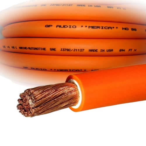 5 ft TRUE AWG 1/0 Gauge OFHC ORANGE Power Wire Ground Cable GP Car Audio USA Made