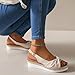 Imagen de HOOUDO Sandalias Mujer Cuña Sandalias Tacon Zapatos Dorados Fiesta Tinte Zapatos Ortopedicas Vestir Planas Plata Fiesta