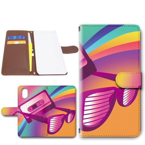 DIGNO SX5 KC-S306 �P�[�X �蒠�^ �X�}�z�P�[�X �g�уJ�o�[ �J���������� �J���t�� Tape & Glasses [�f�U�C��B] �f�B�O�mSX5 dc-1477