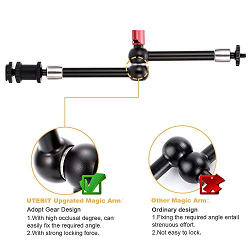 Utebit UTEBIT_MARM_11IN_BK_V1_US 11 Inch Magic Arm, Camera Mount Articulating Friction Arms With Super Crab Clamp thumb #6
