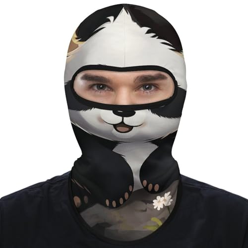 Máscara facial de balaclava con dibujo de panda para hombre y mujer, protección solar, transpirable, cubre todo el cráneo para senderismo, ciclismo, running y conducción miniatura 1