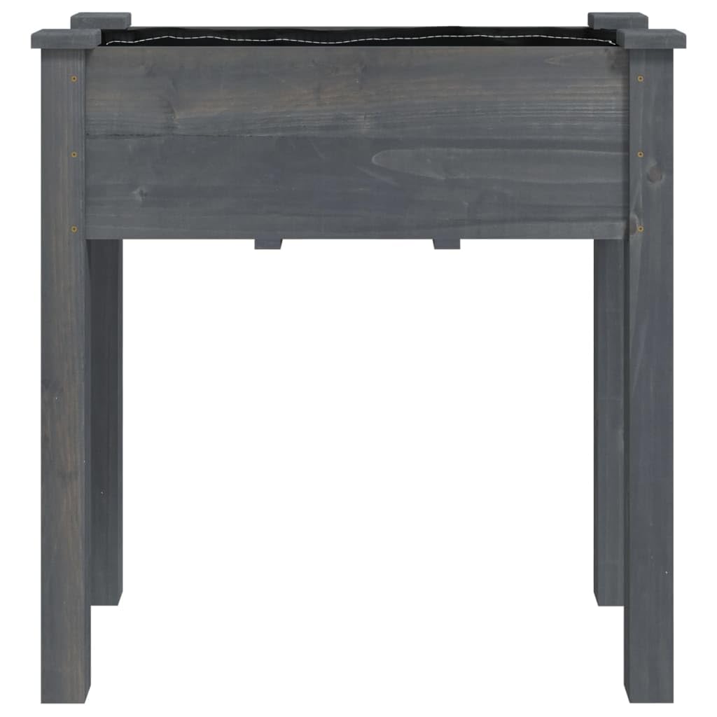 Pflanzkübel mit Einsatz Grau aus massivem Tannenholz 71x37x76 cm, Blumentopf mit Abflussloch für Balkon, Terrasse und Garten, Indoor Outdoor Balkonkasten mit Bewässerung und Deko