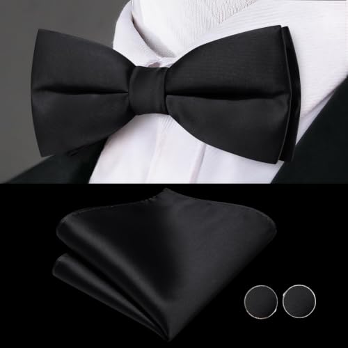 Image of Dubulle Mens Cummerbund and Bow Tie Set Paisley Floral Pretied Bowties for Men Pocket Square Cufflinks Wedding Business