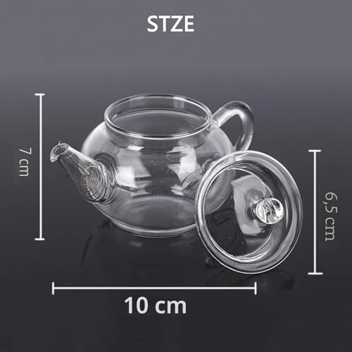 Miniatura 6 de Tetera De Vidrio 250 Ml 8.5 Oz Tetera De Té De Vidrio De Borosilicato Con Filtro Inserto Para Té Negro, Té Verde, Té De Frutas, Bolsitas De Té Aromatizadas, Filtro De Té Suelto