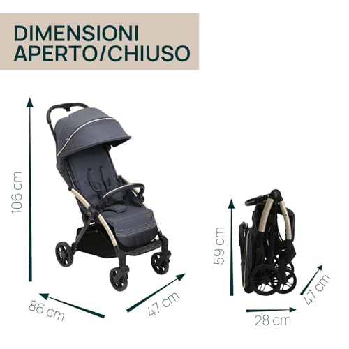 Chicco Passeggino Goody Xplus, Da 0 Mesi-4 Anni (22 Kg), Chiusura A Una Mano, Si Chiude Con Un Solo Gesto, Compatto, Ruote Grandi, Capotte Estensibile,Schienale Reclinabile E Regolabile In 4 Posizioni - 6