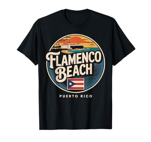Flamenco Beach Puerto Rico Diseño de aves costeras Camiseta