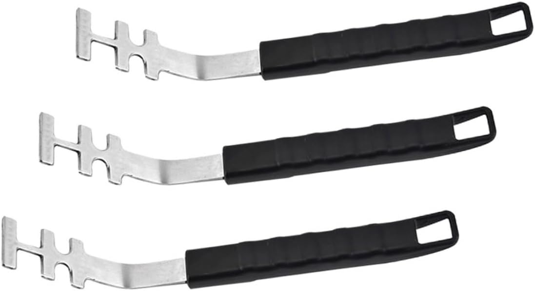 Cooking Grid Lifter Tool 3pc Stainless Steel Bbq Rack Gripper for Easy Grilling