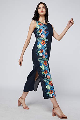 Image of Matchable Family Hawaiian Luau Men Women Girl Boy Clothes in Orchid Paradise Navy