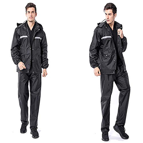 Pluie Costume de Pluie Vêtements Manteau Pour Hommes Imperméable À Capuchon Vêtements De Pluie Veste Et Pantalons, b, XXXL Cover