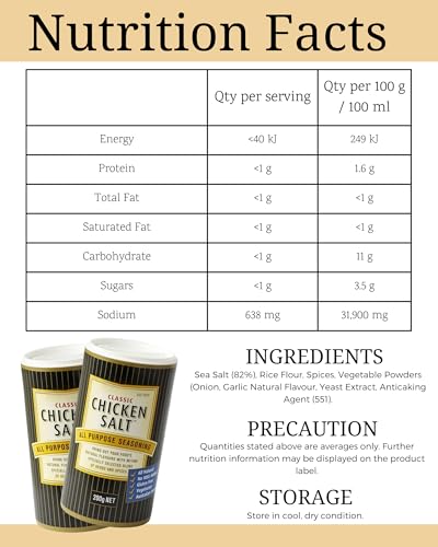 Chicken Salt Bundle (200g x 2) with Australian Food Recipe Card | Chicken Salt Australian for Everyday Roasted Vegetables of Fried Chicken Seasoning | Ideal for Vegetarians