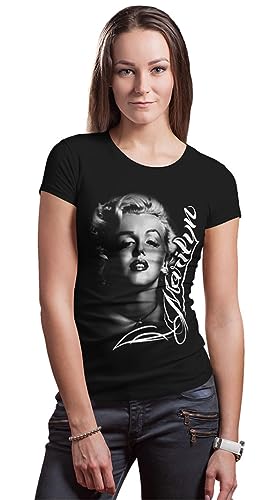 Marilyn Monroe Hollywood Pose Girly T-shirt, Noir , M