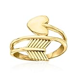 Ross-Simons 18kt Gold Over Sterling Heart Arrow Ring. Size 8