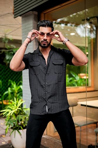 Image of IndoPrimo Men's Regular Fit Classic Double Pocket Casual Shirt for Men Full Sleeves - Fighter