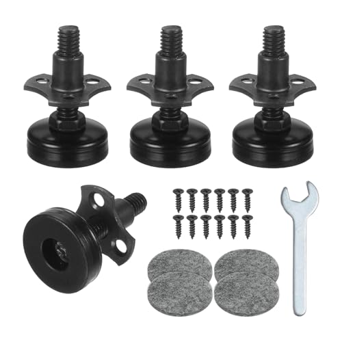 Image of M METERXITY 4-Pack Furniture Feet 3 /8 inch-16 Thread W T-Nut Kit 1320LBS Black