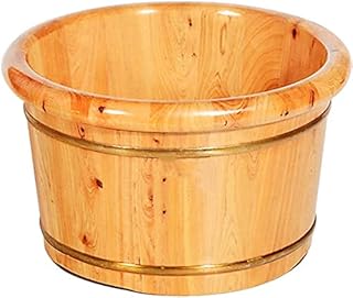 Banho de pés de madeira de barril de spa para os pés, barril de banho de pés para uso doméstico, barril de lavagem de pés, alívio da fadiga da dor, balde de massagem relaxante nos pés (cor: 1), bacia
