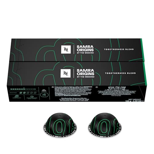 Nespresso I Samra Origins by The Weeknd Vertuo Togetherness Blend, Double Espresso, Light Roast, 20-Count Coffee Pods, Brews 2.7 fl. Oz.