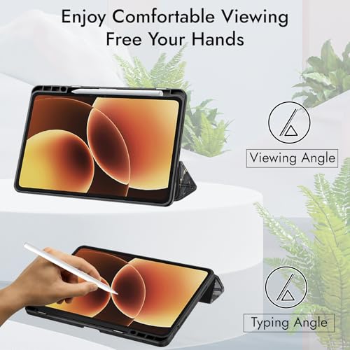 Image of Robustrion Cover for Xiaomi Pad 8 /8 Pro / 7 /7 Pro Cover Case 11.2 inch, Hybrid Flip Cover with [Transparent Back] and [Pencil Holder] for Xiaomi Mi Pad 7 /8 Cover [Auto Sleep Wake] - Ocean Black