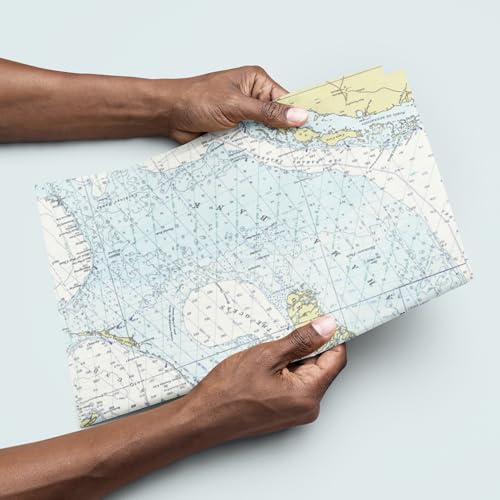 Journo Vintage Wrapping Paper Sheets – Travel Gift Wrap with Old World Map De...