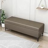 Hellbraune Aufbewahrungsbank, gepolsterte Sitzbox für Schlafzimmer...