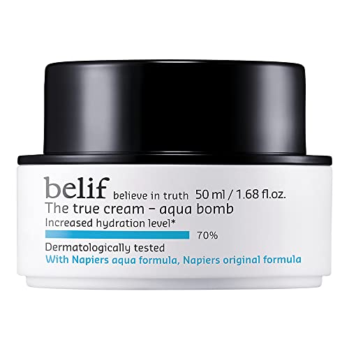 Belif True Cream Aqua Bomb 50ml, Leicht Gesichtscreme Feuchtigkeitscreme mit Frauenmantel & Haferschalen, Hydratation, Mischhaut bis Ölige Haut, Täglich Hautpflege, Koreanische Cover
