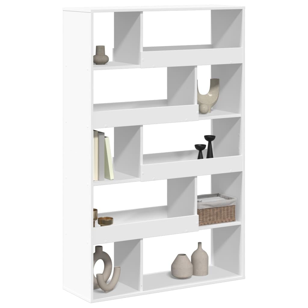 Divisorio bianco, 100 x 33 x 156,5 cm, libreria con 10 scomparti