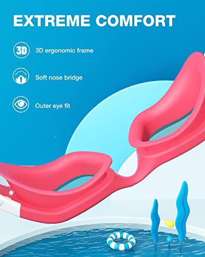 Zionor Kids Swim Goggles, G1Mini Polarized Swimming Goggles Comfort For Age 6-14, Uv Protection Anti-Fog Adjustable Strap Fit For Child Boys Girls (Gold Lens) #TOP2