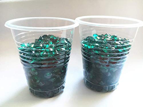 Acrylic Diamonds, 8Mm Acrylic Color Faux Round Crystals Treasure Gems, 0.3 Inch Tabletop Confetti Crystals For Table Confetti, Table Scatters, Vase Fillers, Party Decoration (1000Pcs Emerald Green) #TOP2