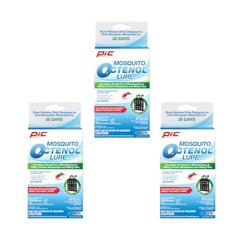 PIC Mosquito Octenol Lure (3 Pack), Attracts Mosquitoes, for Use with Electronic Insect Killers &