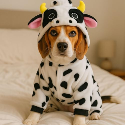 Fantasia de Vaca para Cachorro e Gato Roupa Pet (Grande (L))