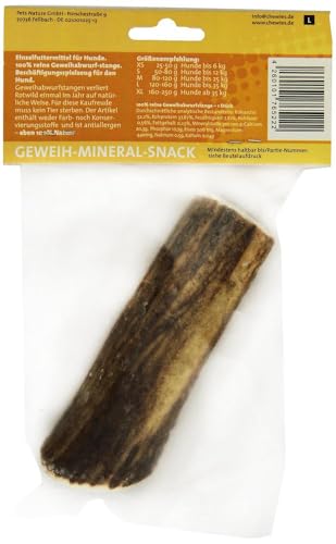 Chewies Kaugeweih für Hunde - ganze Stange - Abwurfstange vom Rothirsch - Hirschgeweih - natürlich unf mineralstoffreich, Größe L
