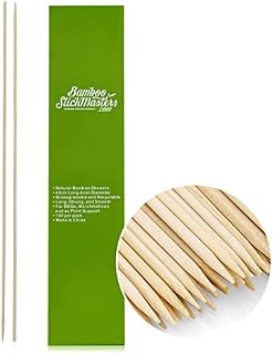 Bamboo Stick Masters 40cm Wooden Skewers Sticks Extra Long Strong For BBQ Barbecue Kebab Marshmallow Roasting Chocolate Fountain Campfire Fondue (Bamboo Sticks)