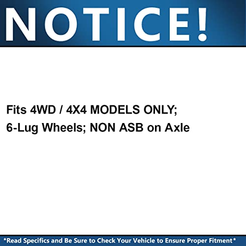 Image of Detroit Axle - 4WD Front 2pc CV Axles for 1999-2006 Chevy Silverado 1500 GMC Sierra 1500 Yukon XL Suburban K1500 K2500 Pickup Blazer Tahoe Escalade ESV EXT, 2 CV Axle Drive Shafts Replacement