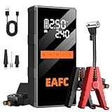 Portátil y fácil de usar: el arrancador de batería inteligente tiene una pantalla LCD (con indicador de nivel de batería) para un funcionamiento simplificado. Su diseño compacto mide 17,9 x 8,9 x 4,0 cm y pesa solo 850 g. Completo con bolsa de transporte, cabe fácilmente en el maletero y está listo para usar en cualquier momento