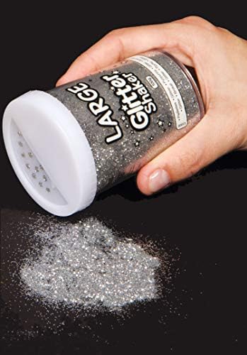 Baker Ross Jumbo Gold and Silver Glitter Shakers for Kids Arts and Crafts Large Glitter Containers Ideal for Crafting in Classrooms, Schools, and Preschools (Pack of 2),100g