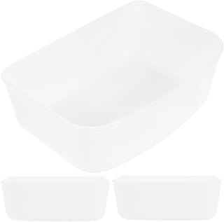 3pcs Bird Food Feeder and Water Feeder Bowls Portable Parrot Food Organizer White Small Size for Birds Puppies Cats and Rabbits