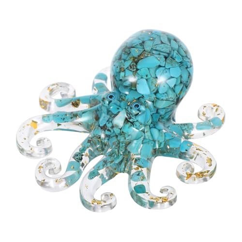 MAGICLULU Kristallglas Octopus Figurine Detailreiche Meeresbewohner Dekoration Einzigartiges Aquarium und Schreibtisch Ornament für Wohn und Bürodekoration Kunstvolles Tiermotiv Lebendige