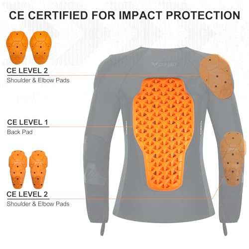 DUHAN Motorcycle Jacket Women with CE Level 2 Armored Summer Mesh Motorcycle Shirt for All Seasons Adventure/Motorbike/Riding (US, Alpha, Medium, Regular, Regular, Black)