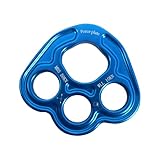 RCGOFOLLOW Placa de Anclaje Paw Rigging para Escalada en Roca. Equipo de Rescate rápel 4 Orificios para Actividades al Aire Libre. 3 Orificios pequeños con tensión Uniforme. Placa Descenso metálica
