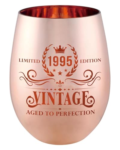 30th Birthday Gifts for Women - 30th Birthday, Vintage 1995 Wine Glass, Funny Cup for Wife, Colleagues & Best Friends