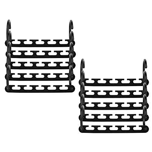 AIXMEET 10 Stück Kleiderbügel Kunststoff Schrank Organizer Kleiderschrank Platzsparend Mehrfach rutschfest Antirutsch Stabil Schwarz Magic Clothes Hanger Magic Clothes Hanger für Garderobe?schwarz?