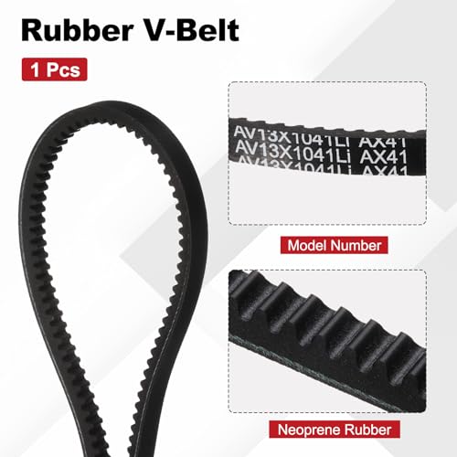 Image of AX41 Belt, Raw Edge Cogged Industrial Rubber EPDM V-Belt, Pack of 1 | 1 /2 inch(13mm) Width x 41 inch(1041mm) Inside Circumference x 5 /16 inch(8mm) Height