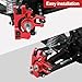 Hobbypark Aluminum Caster Blocks (c-hubs) & Steering Blocks for 1/10 Traxxas Slash 4x4,Upgrade Replacement of 6832 6837 Hop Ups (Red)