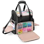 Rexmica Double Layer Marker Organiser Bag Holds 400 Colors, Large Structured Marker Storage Case with Dividers and Multiple Pockets for Art Pens, Coloring Book or Other Painting Supplies, Black