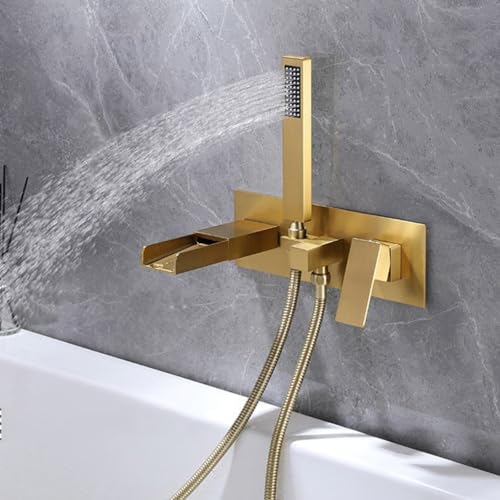 Ensemble de robinet de douche mural gris avec mitigeur cascade de bain - 4