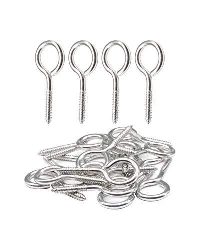 M3 x 1-1/2" Screw Eyes (20pcs) Small Eyelet Screws Lag Eye Bolt 18-8 Stainless Steel 304 Heavy Duty Vine Eyes Screw by IMScrews