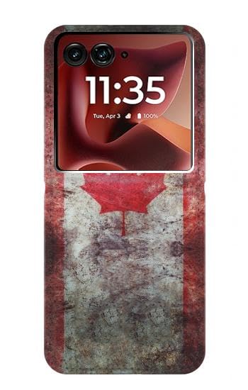 Étui Razr 60 Ultra protection clapet portefeuille drapeau Canada